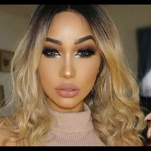 Ombré honey loose wave lace front wig